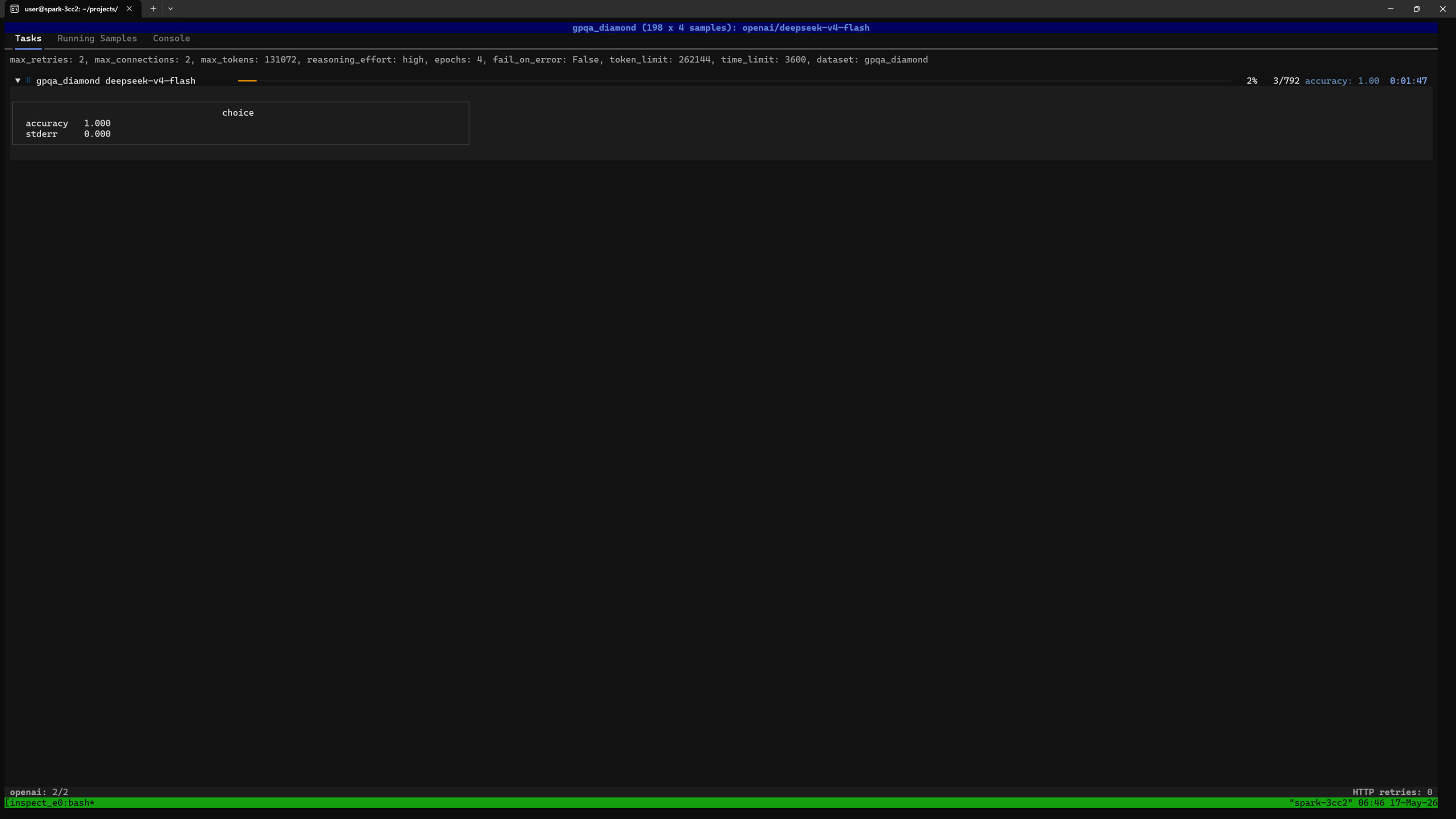 Inspect Evals - Tasks tab